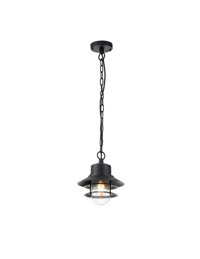Outdoor pendant lamps - Elstead Lighting Copenhagen pendant lantern - 1 light source - Black IP44 COPENHAGEN8-BK - product kolory-swiatla.pl 1
