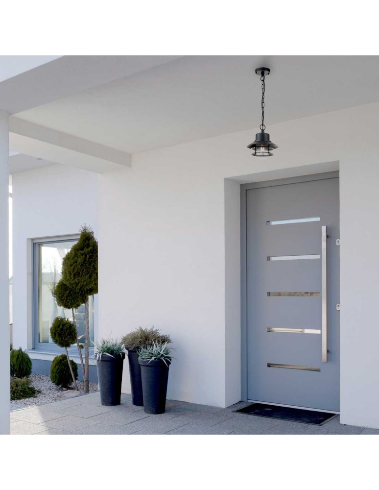 Outdoor pendant lamps - Elstead Lighting Copenhagen pendant lantern - 1 light source - Black IP44 COPENHAGEN8-BK - product kolory-swiatla.pl 5