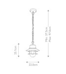 Outdoor pendant lamps - Elstead Lighting Copenhagen pendant lantern - 1 light source - Black IP44 COPENHAGEN8-BK - product 8