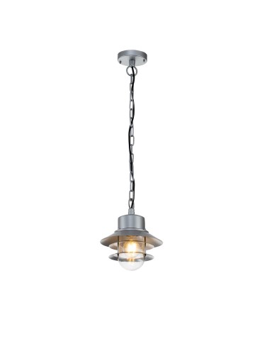 Elstead Lighting Copenhagen pendant lantern - 1 light source - Silver IP44 COPENHAGEN8-SIL
