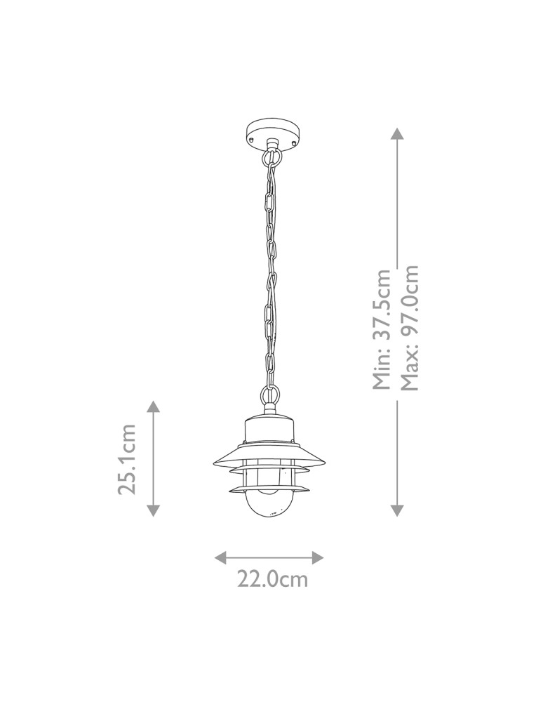 Outdoor pendant lamps - Elstead Lighting Copenhagen pendant lantern - 1 light source - Silver IP44 COPENHAGEN8-SIL - product kolory-swiatla.pl 6