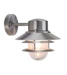 Outdoor wall lamps - Elstead Lighting Copenhagen wall lantern - 1 light source - Brushed stainless steel IP44 COPENHAGEN-BSS - product 1