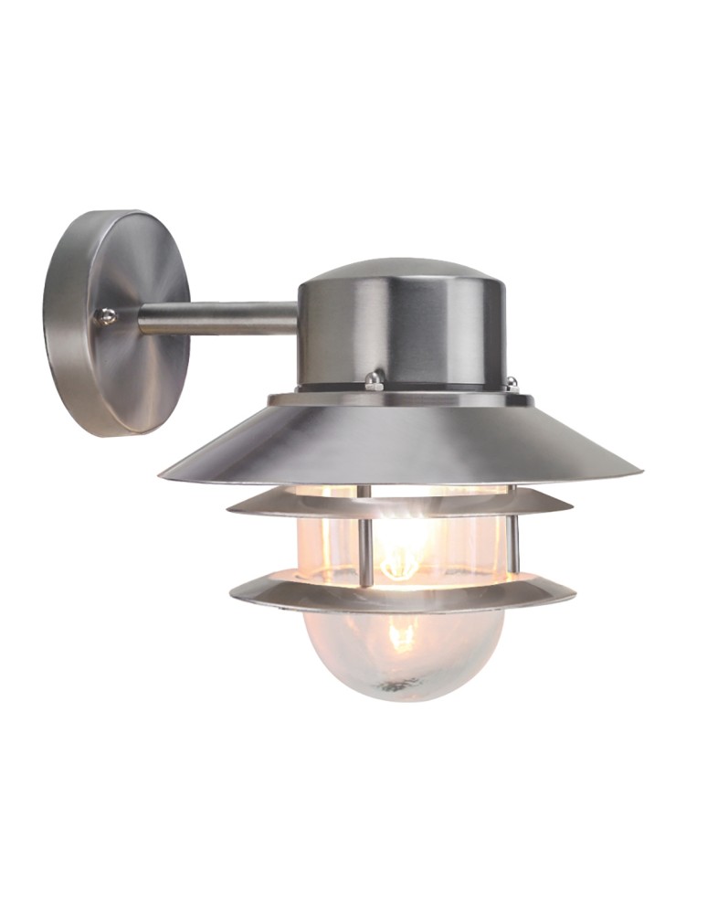 Outdoor wall lamps - Elstead Lighting Copenhagen wall lantern - 1 light source - Brushed stainless steel IP44 COPENHAGEN-BSS - product kolory-swiatla.pl 1