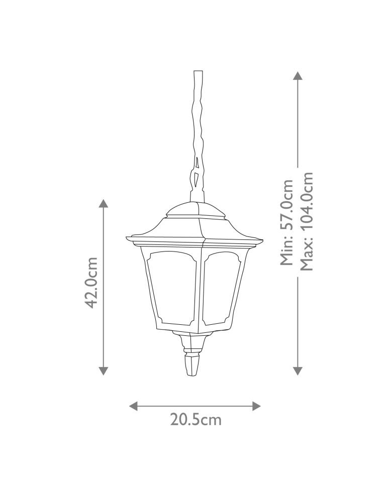 Outdoor pendant lamps - Elstead Lighting Chapel pendant lantern - 1 light source IP44 CP9-BLACK - product kolory-swiatla.pl 4