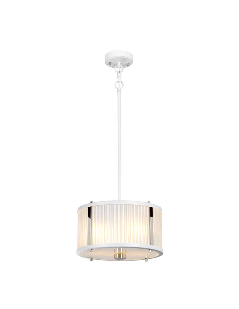 Pendant lamps - Elstead Lighting Corona pendant lamp - 2 light sources - Satin white / Polished nickel DL-CORONA-2P-WPN - product kolory-swiatla.pl 1