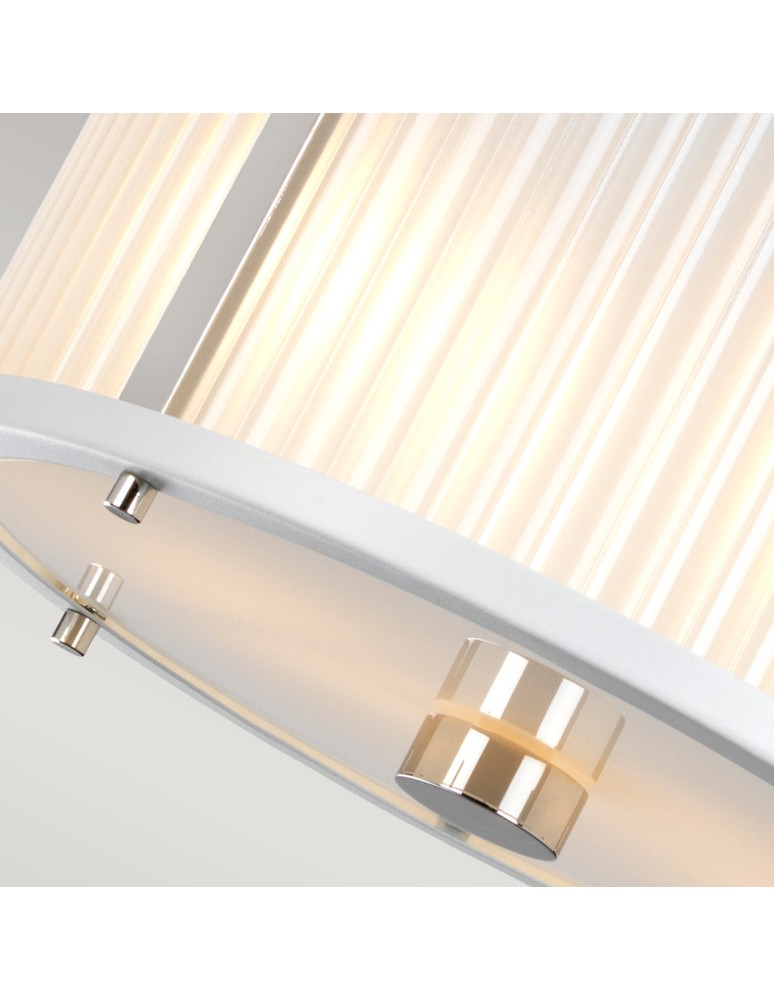 Elstead Lighting Lampa wisząca Corona - 2 źródła światła - Satynowa biel / Polerowany nikiel DL-CORONA-2P-WPN