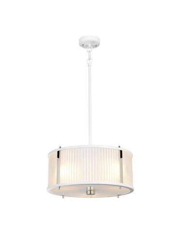 Elstead Lighting Corona pendant lamp - 3 light sources - Satin white / Polished nickel DL-CORONA-3P-WPN
