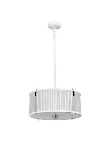 Elstead Lighting Corona pendant lamp - 3 light sources - Satin white / Polished nickel DL-CORONA-3P-WPN - product 2