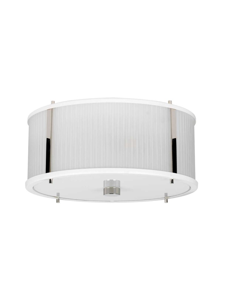 Elstead Lighting Lampa wisząca Corona - 3 źródła światła - Satynowa biel / Polerowany nikiel DL-CORONA-3P-WPN