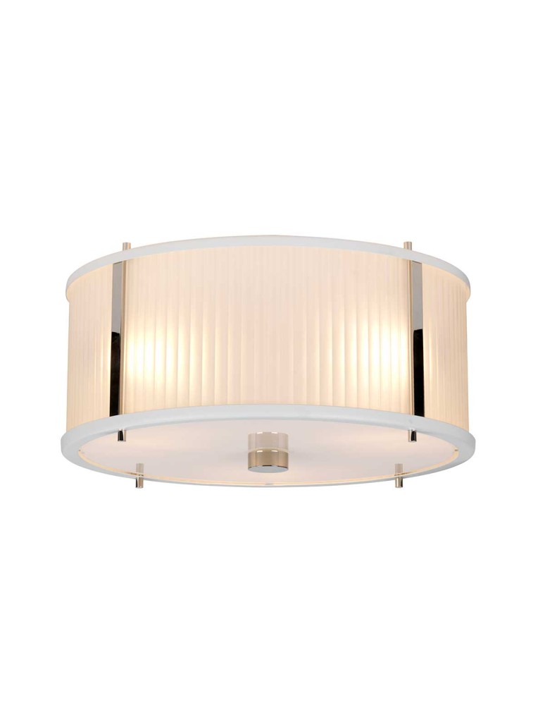 Elstead Lighting Lampa wisząca Corona - 3 źródła światła - Satynowa biel / Polerowany nikiel DL-CORONA-3P-WPN