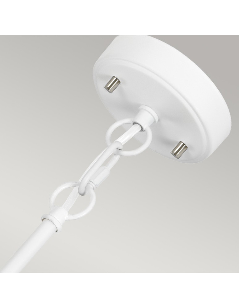 Elstead Lighting Lampa wisząca Corona - 3 źródła światła - Satynowa biel / Polerowany nikiel DL-CORONA-3P-WPN