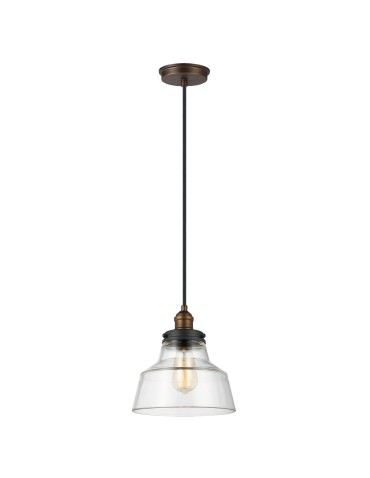 Elstead Lighting Baskin pendant lamp - 1 light source - Aged brass / Dark aged zinc FE-BASKIN-P-A-BR