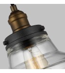 Elstead Lighting Lampa wisząca Baskin - 1 źródło światła - Postarzany mosiądz / Ciemny postarzany cynk FE-BASKIN-P-A-BR