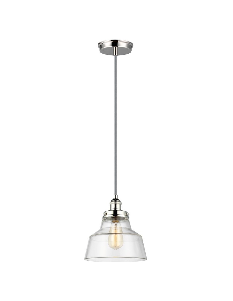 Pendant lamps - Elstead Lighting Baskin pendant lamp - 1 light source - Polished nickel FE-BASKIN-P-A-PN - product kolory-swiatla.pl 1