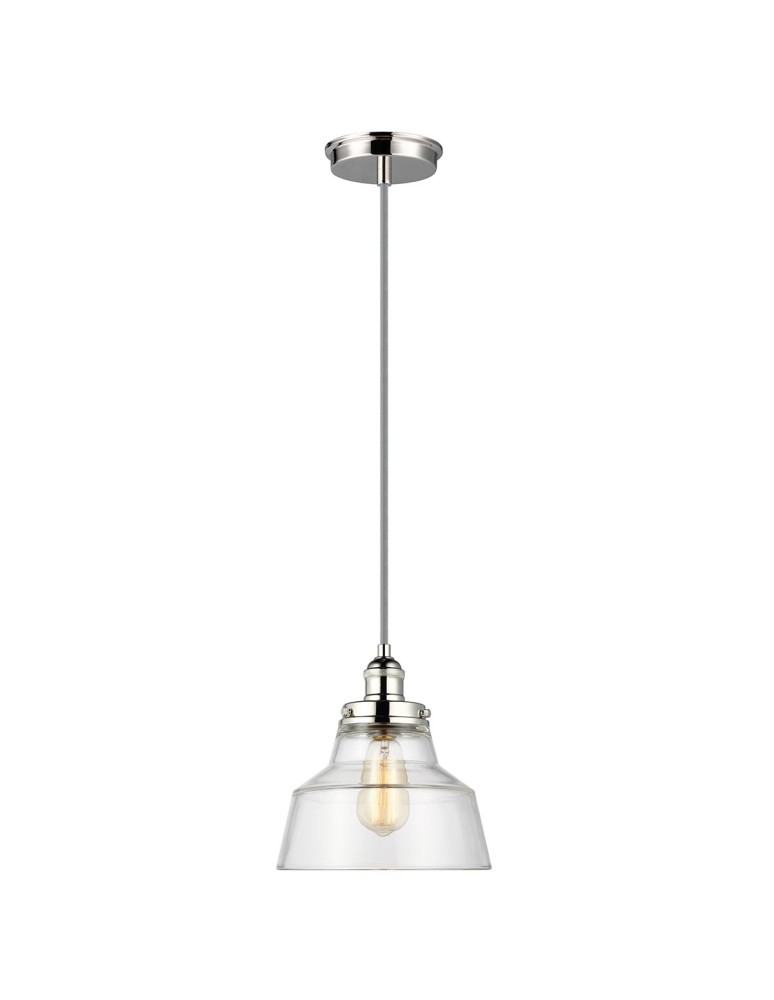 Pendant lamps - Elstead Lighting Baskin pendant lamp - 1 light source - Polished nickel FE-BASKIN-P-A-PN - product kolory-swiatla.pl 2