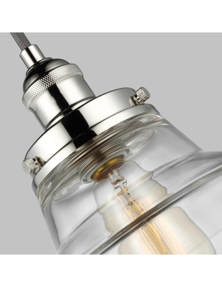Pendant lamps - Elstead Lighting Baskin pendant lamp - 1 light source - Polished nickel FE-BASKIN-P-A-PN - product kolory-swiatla.pl 3