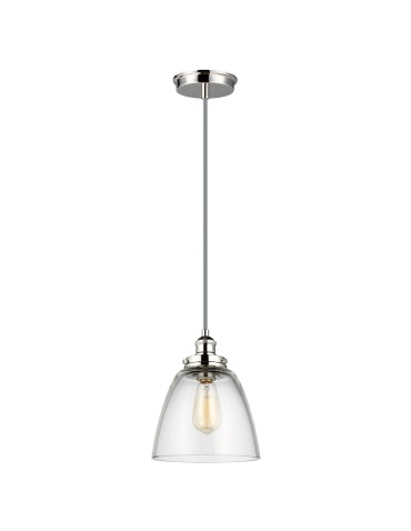 Elstead Lighting Baskin pendant lamp - 1 light source - Polished nickel FE-BASKIN-P-B-PN