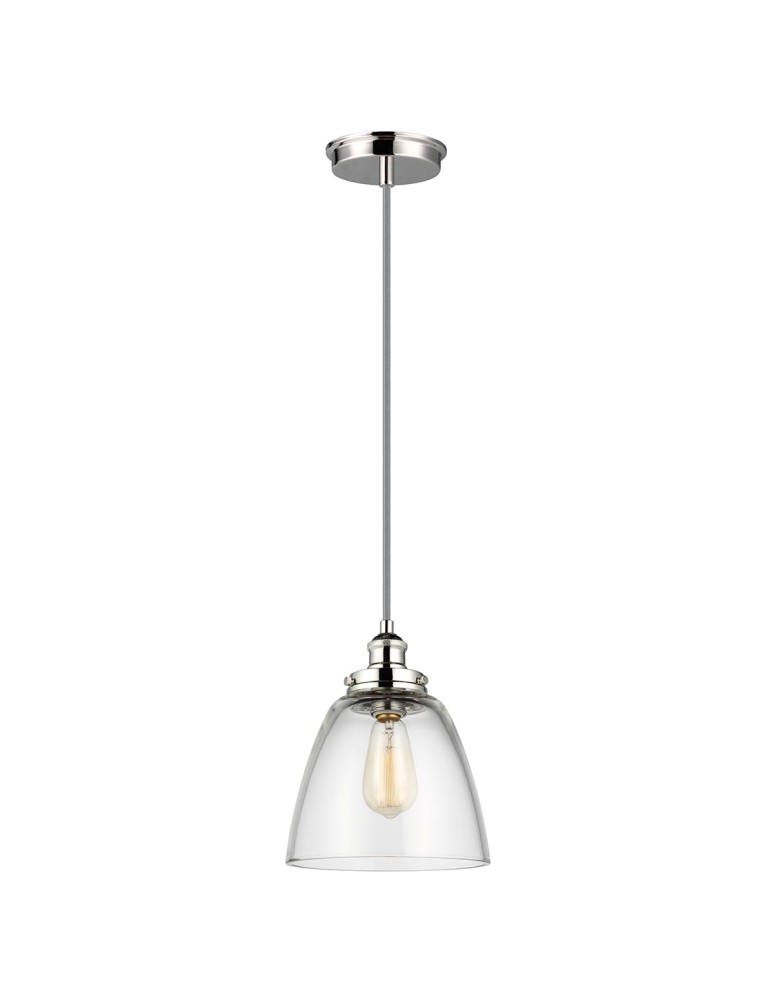 Pendant lamps - Elstead Lighting Baskin pendant lamp - 1 light source - Polished nickel FE-BASKIN-P-B-PN - product kolory-swiatla.pl 1