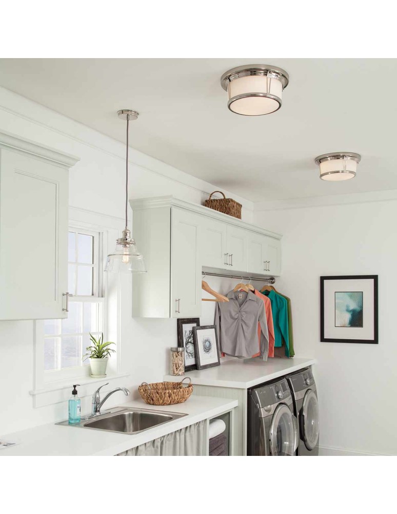 Elstead Lighting Lampa wisząca Baskin - 1 źródło światła - Polerowany nikiel FE-BASKIN-P-B-PN