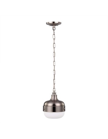 Elstead Lighting Cadence small pendant lamp - 1 light source - Polished nickel / Brushed steel FE-CADENCE-1P-BS