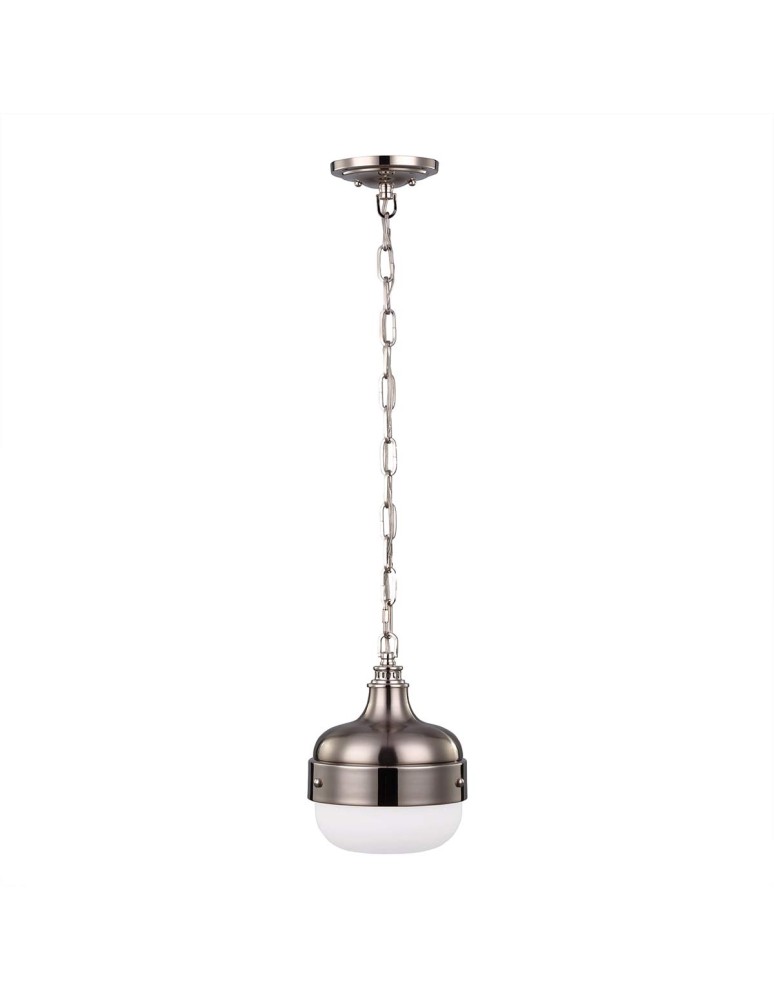 Pendant lamps - Elstead Lighting Cadence small pendant lamp - 1 light source - Polished nickel / Brushed steel FE-CADENCE-1P-BS - product kolory-swiatla.pl 1