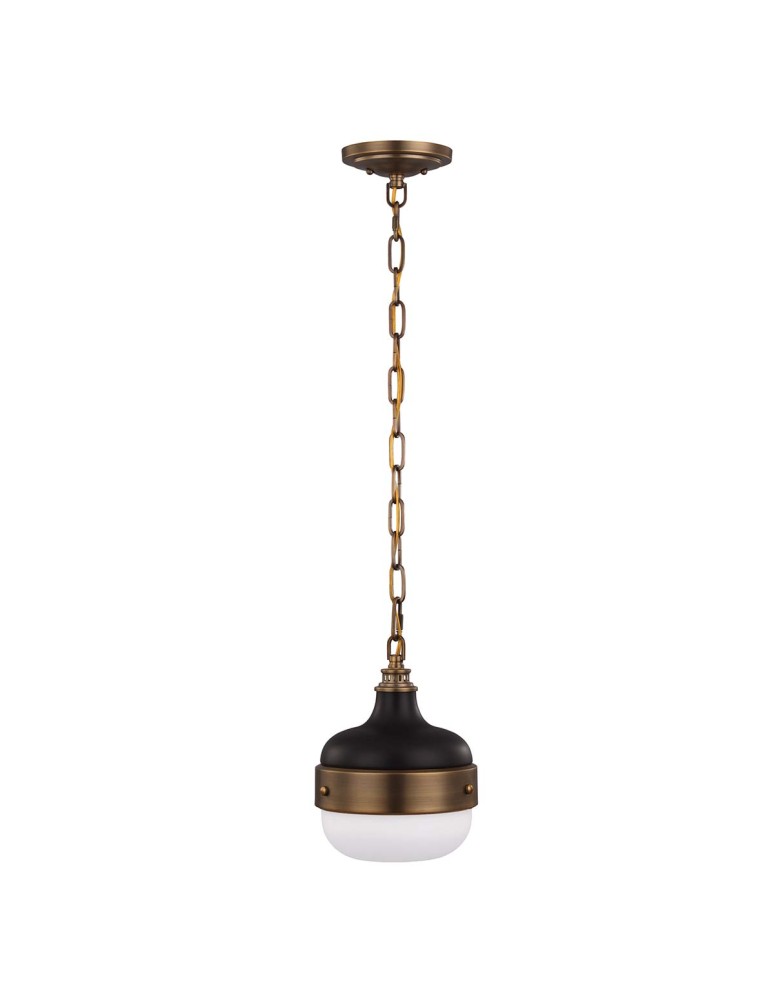 Pendant lamps - Elstead Lighting Small pendant lamp Cadence - 1 light source - Dark antique brass / Matte black FE-CADENCE-1P-M - product kolory-swiatla.pl 1