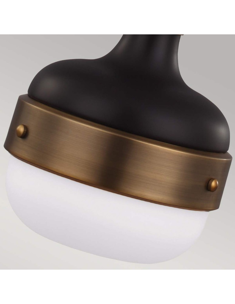 Elstead Lighting Mała lampa wisząca Cadence - 1 źródło światła - Ciemny antyczny mosiądz / Matowa czerń FE-CADENCE-1P-M