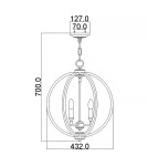 Elstead Lighting Średnia lampa wisząca Corinne - 3 źródła światła - Oksydowany mosiądz FE-CORINNE-3P-M-BB