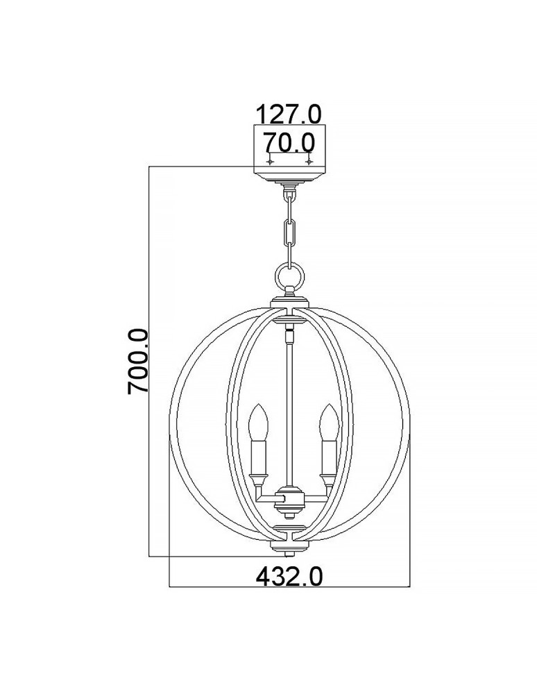Elstead Lighting Corinne medium pendant lamp - 3 light sources - Oxidized brass FE-CORINNE-3P-M-BB