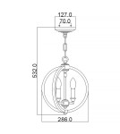 Elstead Lighting Mała lampa wisząca Corinne - 3 źródła światła - Oksydowany mosiądz FE-CORINNE-3P-S-BB