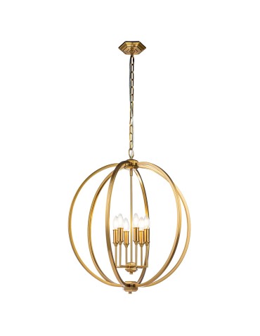 Elstead Lighting Corinne pendant lamp - 6 light sources - Oxidized brass FE-CORINNE-6P-L-BB