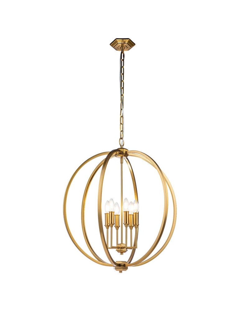 Pendant lamps - Elstead Lighting Corinne pendant lamp - 6 light sources - Oxidized brass FE-CORINNE-6P-L-BB - product kolory-swiatla.pl 1