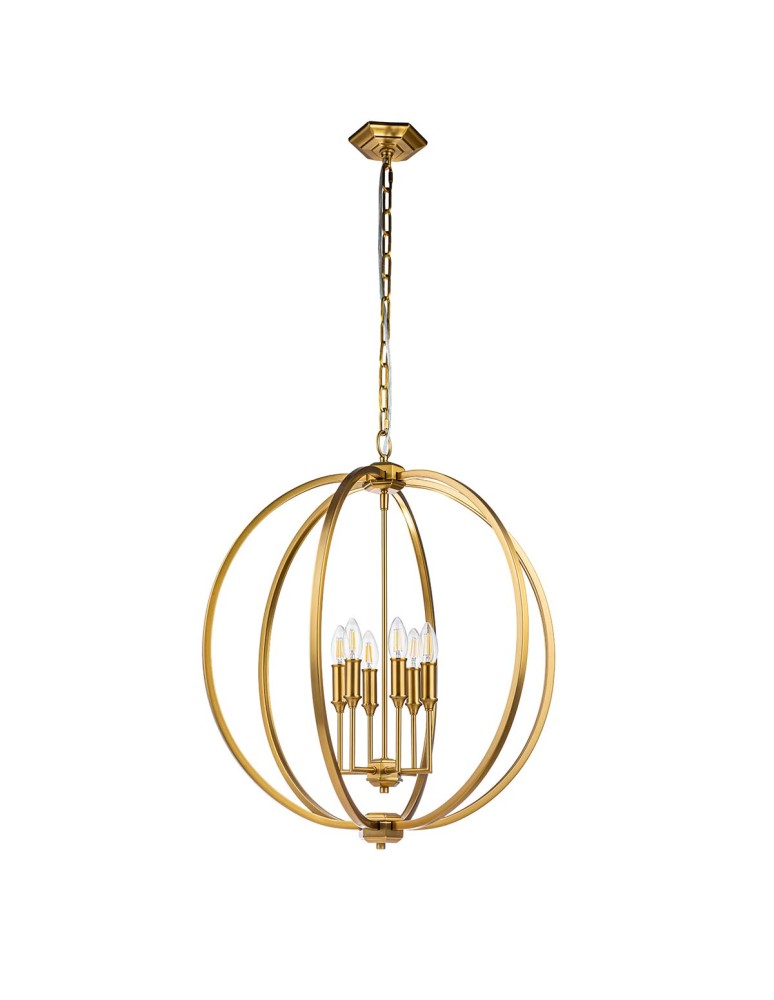 Pendant lamps - Elstead Lighting Corinne pendant lamp - 6 light sources - Oxidized brass FE-CORINNE-6P-L-BB - product kolory-swiatla.pl 2