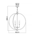 Elstead Lighting Lampa wisząca Corinne - 6 źródeł światła - Oksydowany mosiądz FE-CORINNE-6P-L-BB