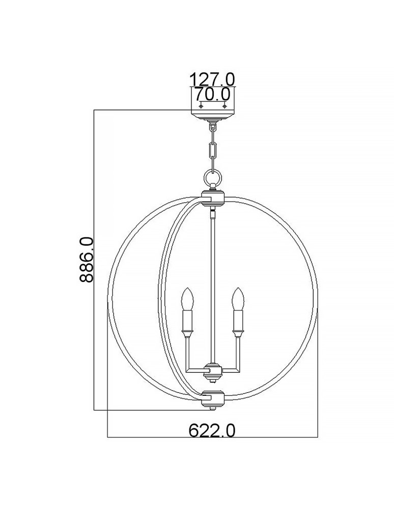 Elstead Lighting Lampa wisząca Corinne - 6 źródeł światła - Oksydowany mosiądz FE-CORINNE-6P-L-BB