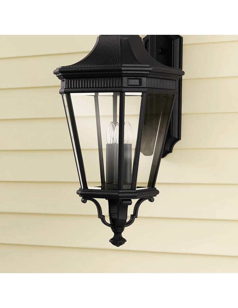 Outdoor wall lamps - Elstead Lighting Large Cotswold Lane wall lantern - 3 light sources IP44 FE-COTSLN2-L-BK - product kolory-swiatla.pl 2
