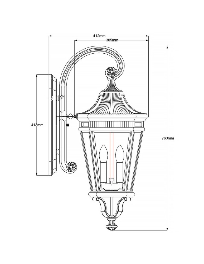 Elstead Lighting Duża latarnia naścienna Cotswold Lane - 3 źródła światła IP44 FE-COTSLN2-L-BK