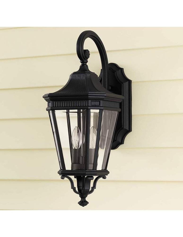 Elstead Lighting Średnia latarnia naścienna Cotswold Lane - 2 źródła światła IP44 FE-COTSLN2-M-BK