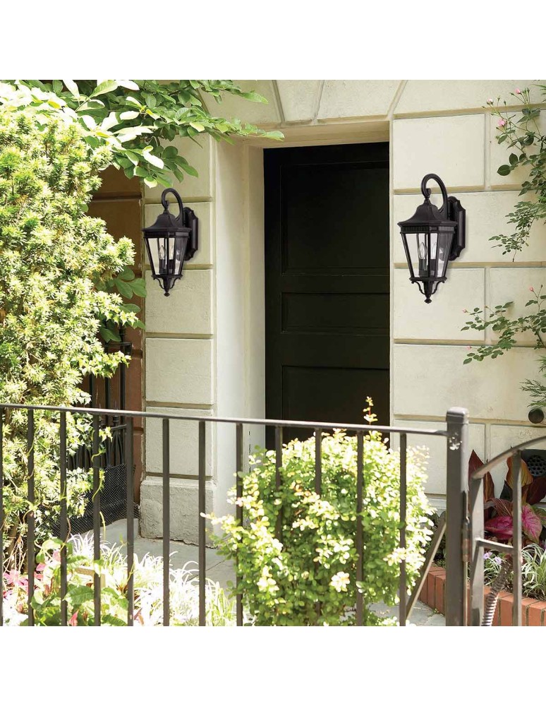 Elstead Lighting Średnia latarnia naścienna Cotswold Lane - 2 źródła światła IP44 FE-COTSLN2-M-BK