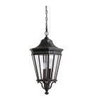 Outdoor pendant lamps - Elstead Lighting Large Cotswold Lane pendant lantern - 3 light sources IP23 FE-COTSLN8-L-BK - product 1