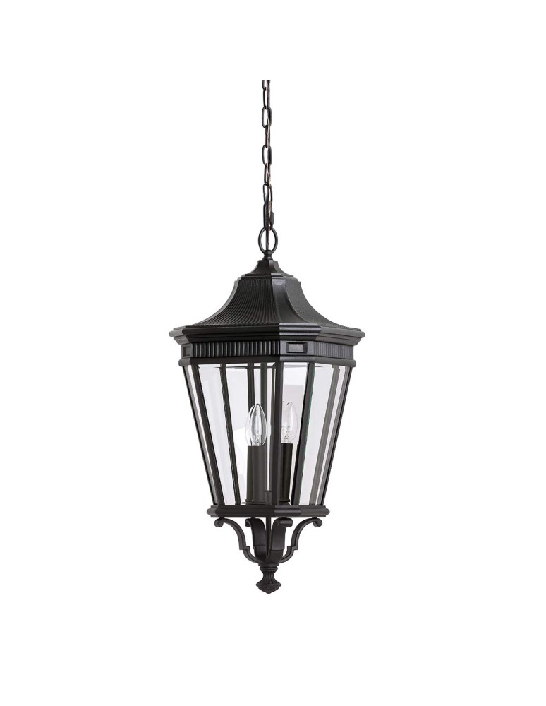 Elstead Lighting Duża latarnia wisząca Cotswold Lane - 3 źródła światła IP23 FE-COTSLN8-L-BK