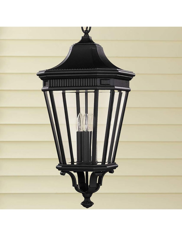 Elstead Lighting Duża latarnia wisząca Cotswold Lane - 3 źródła światła IP23 FE-COTSLN8-L-BK