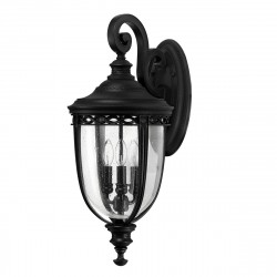 Elstead Lighting Duża latarnia naścienna English Bridle - 3 źródła światła - Czarna IP44 FE-EB2-L-BLK