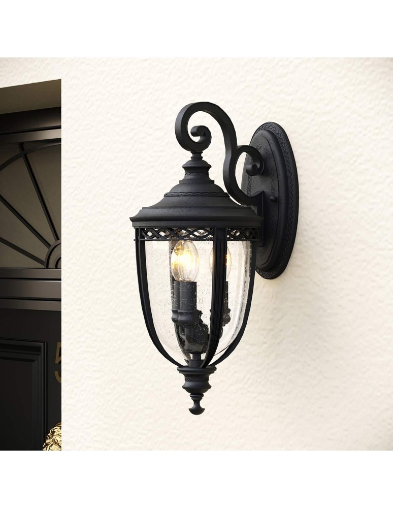 Outdoor wall lamps - Elstead Lighting Large English Bridle wall lantern - 3 light sources - Black IP44 FE-EB2-L-BLK - product kolory-swiatla.pl 6