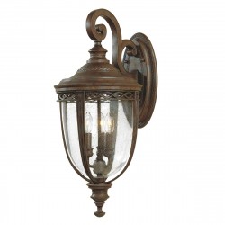 Elstead Lighting Duża latarnia naścienna English Bridle - 3 źródła światła - Brytyjski brąz IP44 FE-EB2-L-BRB