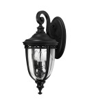 Elstead Lighting Średnia latarnia naścienna English Bridle - 3 źródła światła - Czarna IP44 FE-EB2-M-BLK