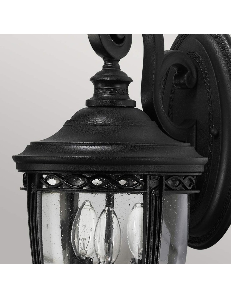 Elstead Lighting Średnia latarnia naścienna English Bridle - 3 źródła światła - Czarna IP44 FE-EB2-M-BLK