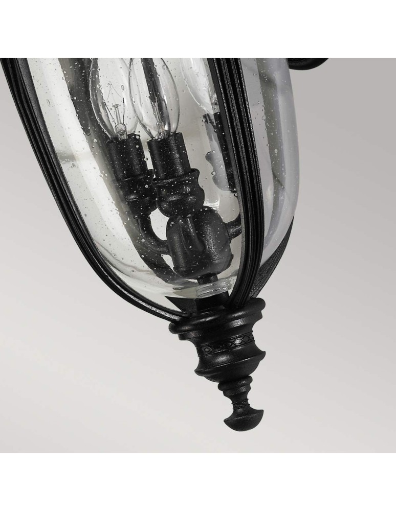 Elstead Lighting Średnia latarnia naścienna English Bridle - 3 źródła światła - Czarna IP44 FE-EB2-M-BLK