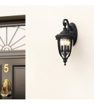 Elstead Lighting Średnia latarnia naścienna English Bridle - 3 źródła światła - Czarna IP44 FE-EB2-M-BLK