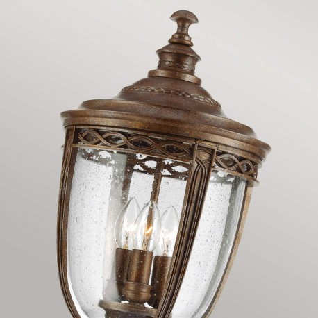 Elstead Lighting Duża latarnia stojąca English Bridle - 3 źródło światła - Brytyjski brąz IP44 FE-EB5-L-BRB